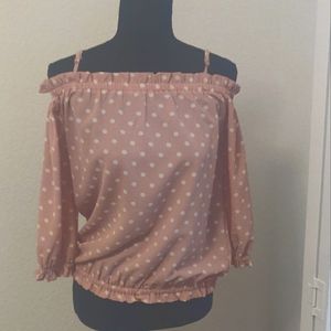 Pink Polka Dot Top